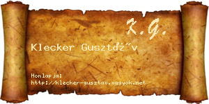 Klecker Gusztáv névjegykártya